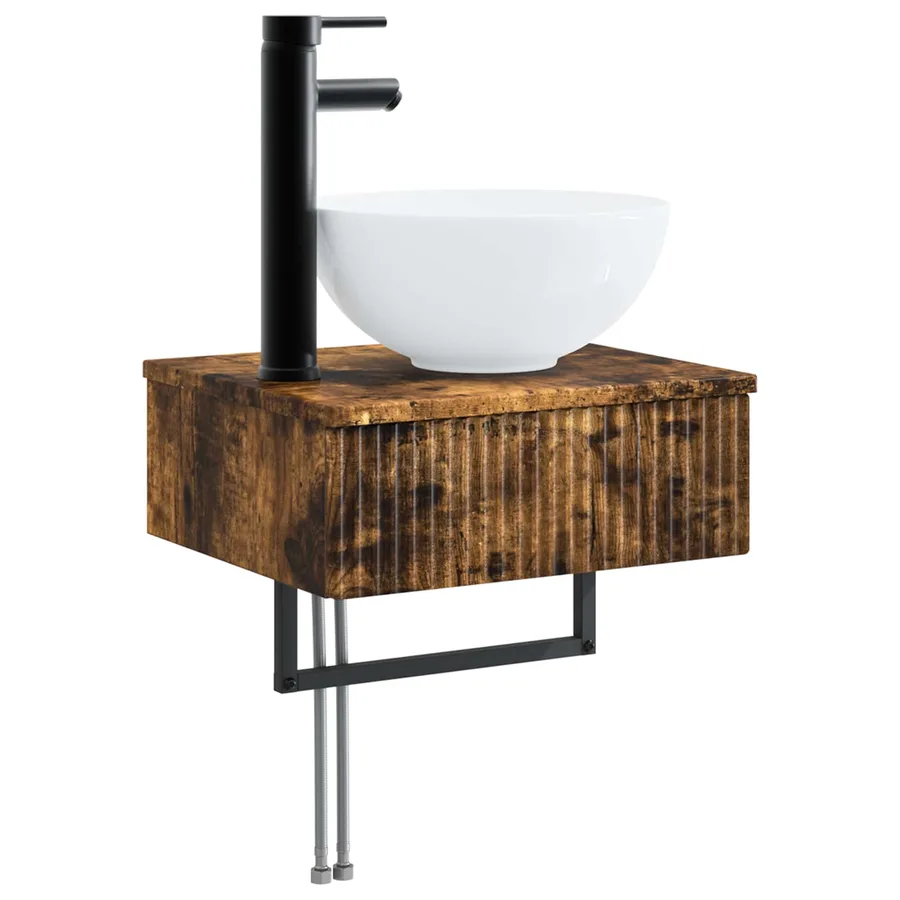 Basin de lavage mural Chêne fumé 40 x 35 x 39 cm - 2