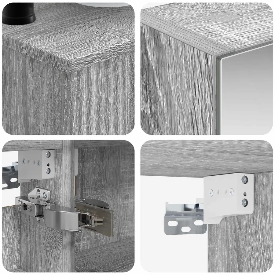 Ensemble de mobilier de salle de bain 6 pcs Sonoma gris - 10