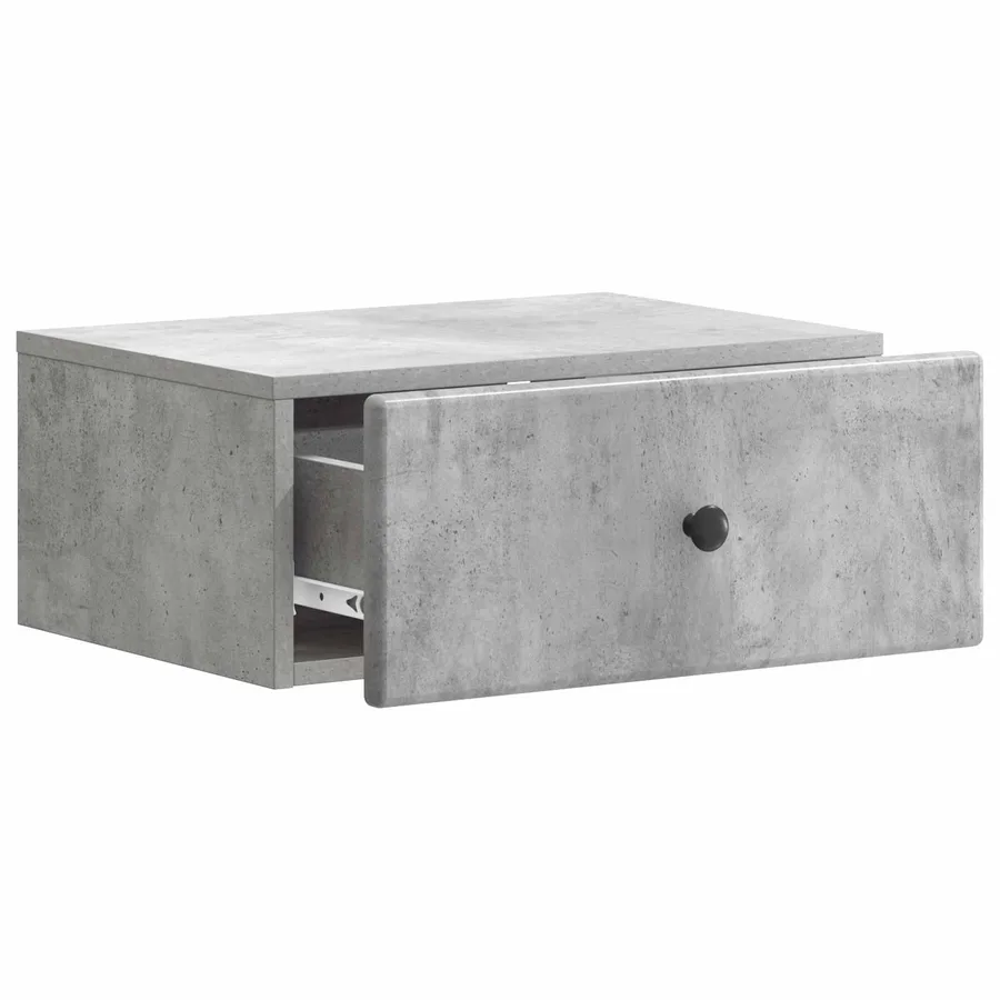 Cabinet de chevet mural 2 pcs Gris béton 49 x 34,5 x 20 cm - 6