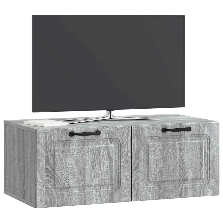 Meuble TV mural Sonoma gris 78,5 x 41 x 30 cm Bois d'ingénierie - 3