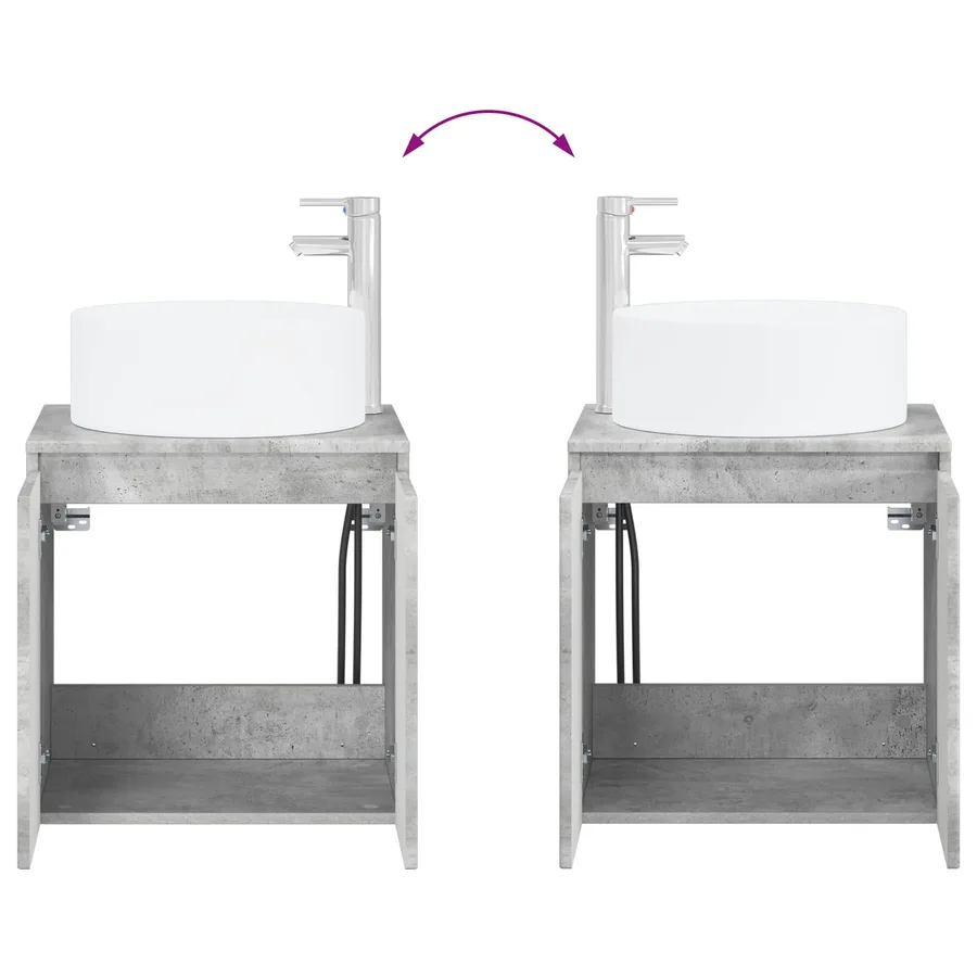 Ensemble d'armoire de salle de bain 4 pcs Gris béton - 13