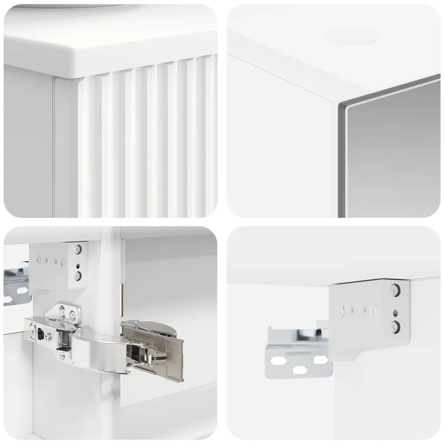 Ensemble de mobilier de salle de bain 6 pcs Blanc - 10