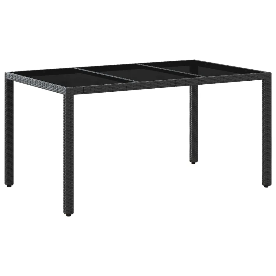 Ensemble de repas extérieur 5 pcs Noir 150 x 90 x 75 cm - 5