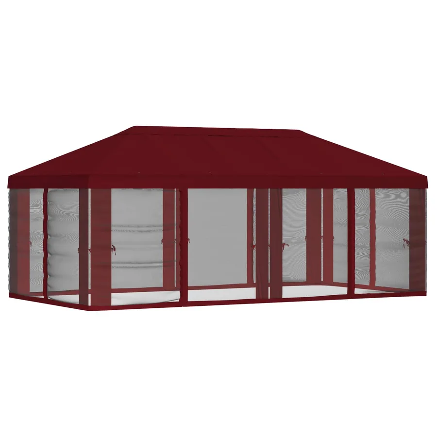 Housse de tonnelle avec murs latéraux 6 x 3 m Bordeaux - 3