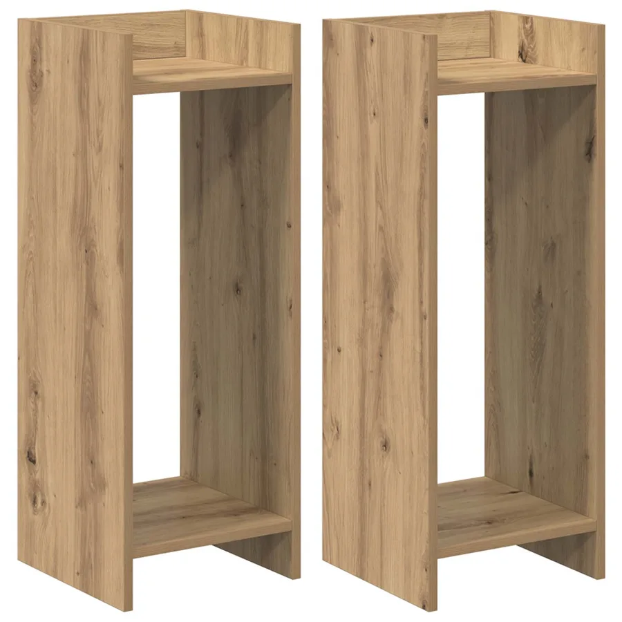 Support de Plante 2 pc Chêne Artisanal 30 x 30 x 80 cm - 2