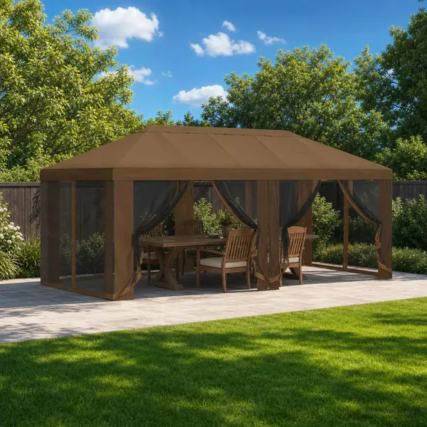 Housse de tonnelle avec murs latéraux 6 x 3 m Taupe Polyester