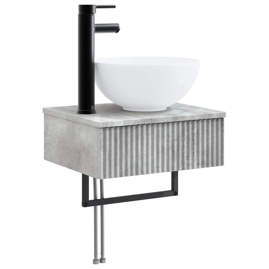 Basin de lavage mural Gris béton 40 x 35 x 39 cm - 2