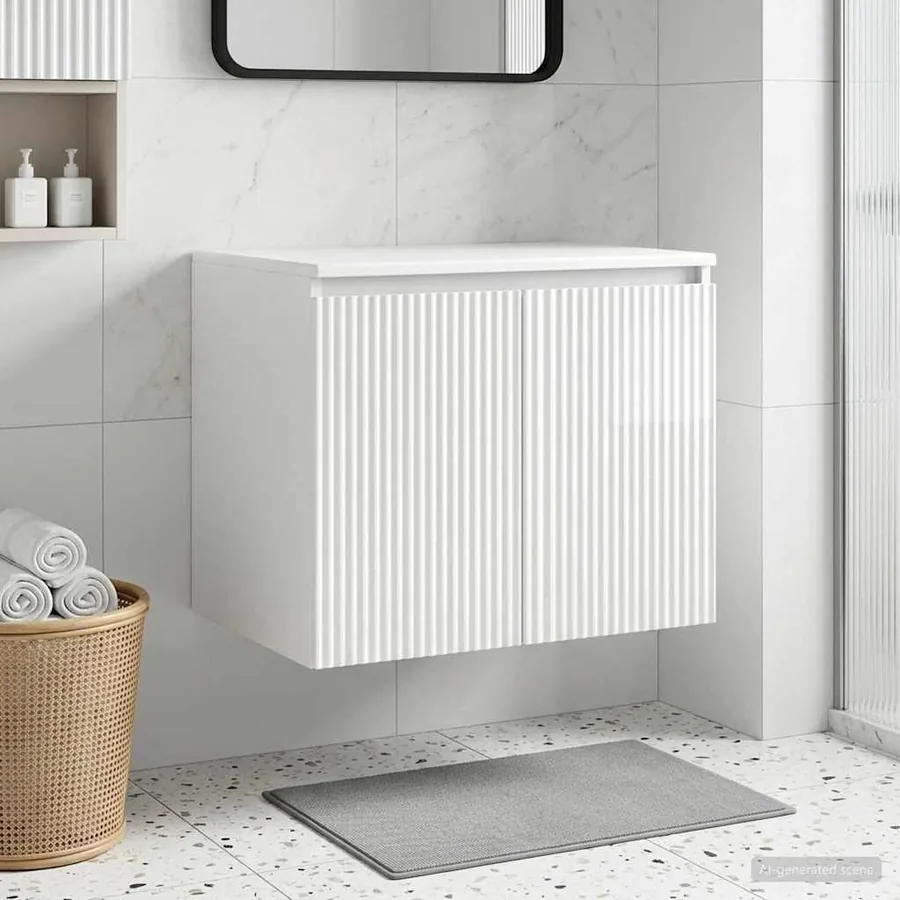 Cabinet de Salle de Bain Mural Blanc brillant