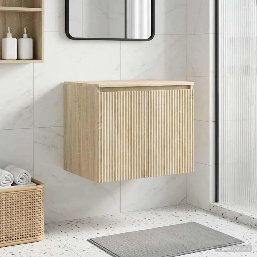 Cabinet de Salle de Bain Mural Chêne Sonoma 62,5 x 44,5 x 50 cm