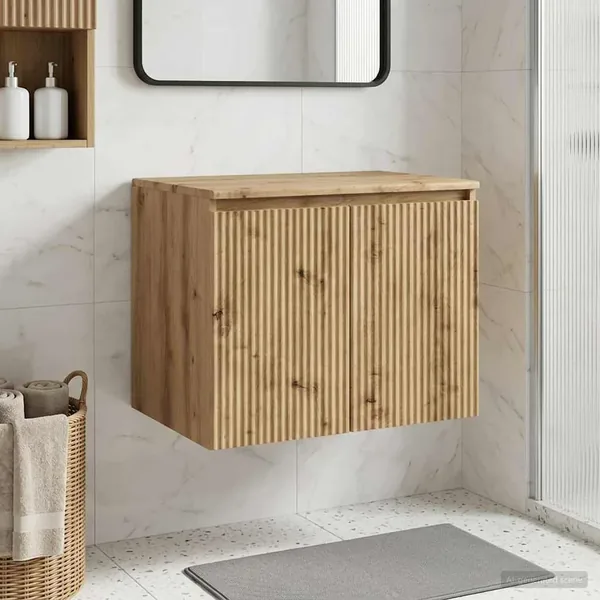 Cabinet de Salle de Bain Mural Chêne artisanal