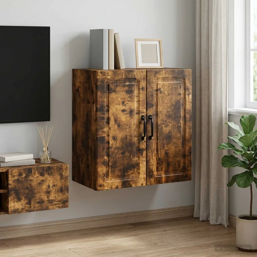 Armoire Murale Chêne fumé 59 x 31 x 60 cm Bois d'ingénierie
