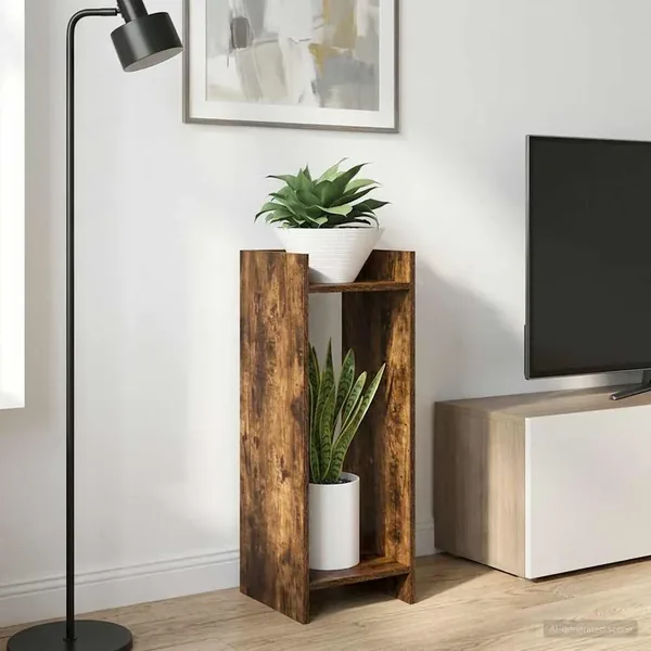 Support de Plante 2 pc Chêne Fumé 30 x 30 x 80 cm