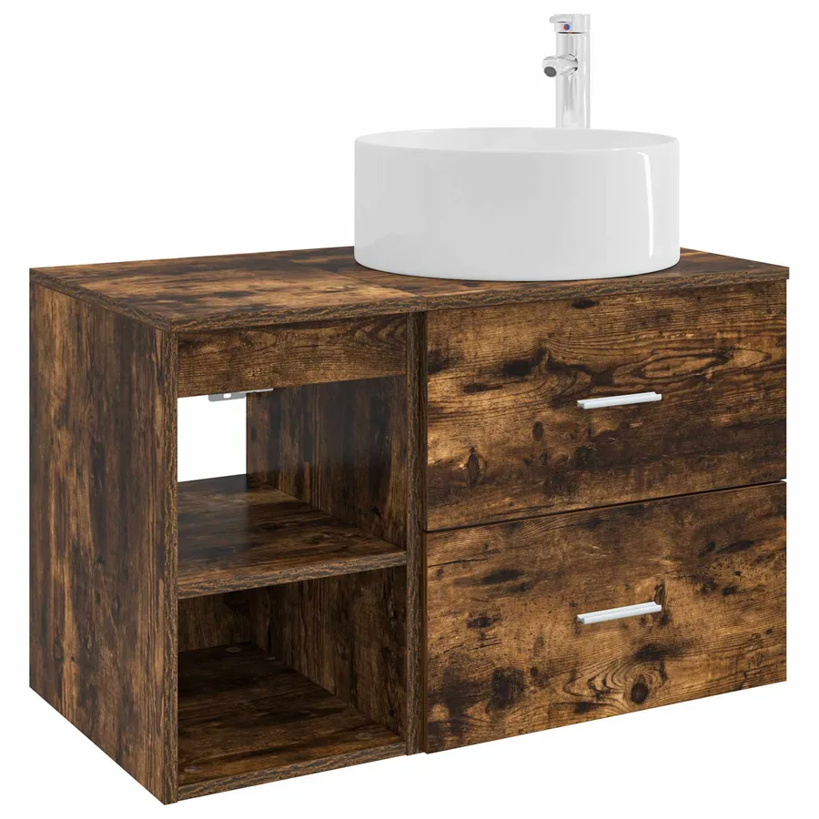 Ensemble de mobilier de salle de bain 2 pcs Chêne fumé - 2