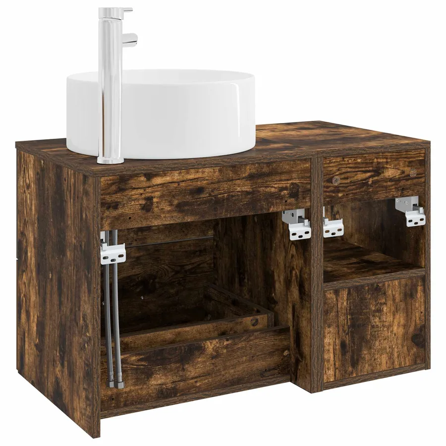 Ensemble de mobilier de salle de bain 2 pcs Chêne fumé - 6