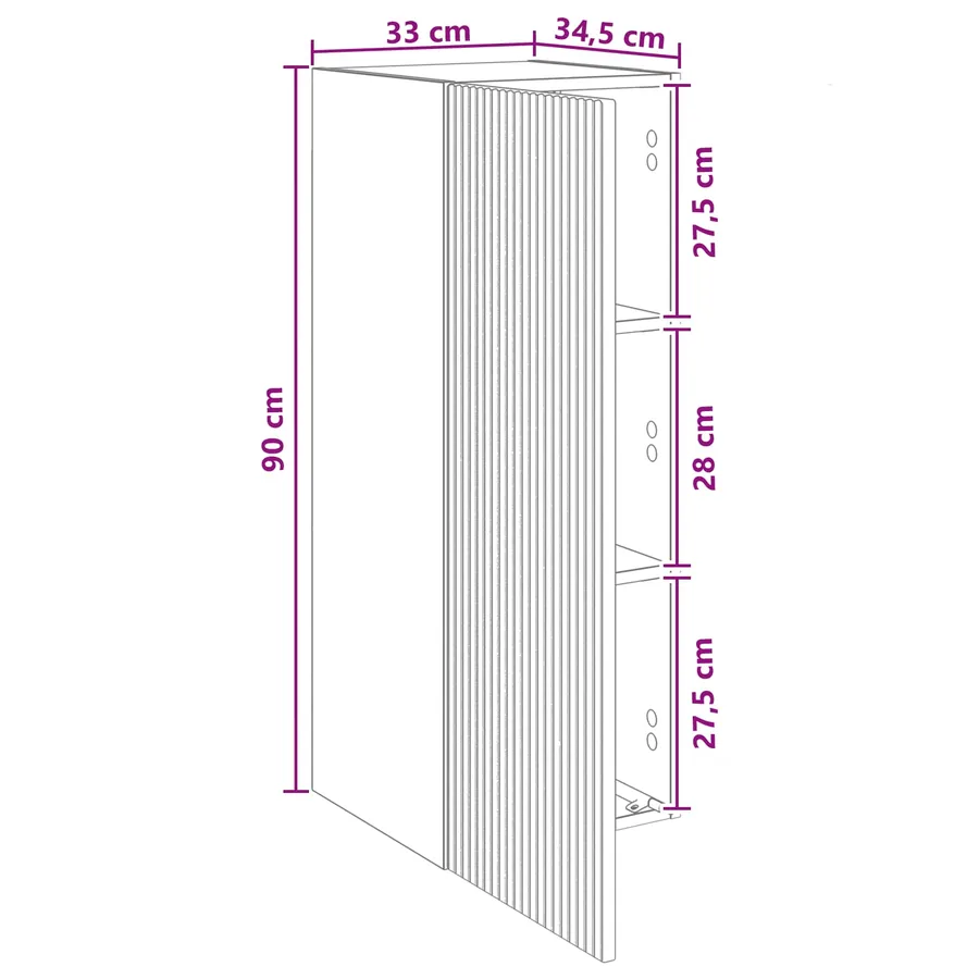 Armoire Murale Blanc brillant 33 x 34,5 x 90 cm - 8
