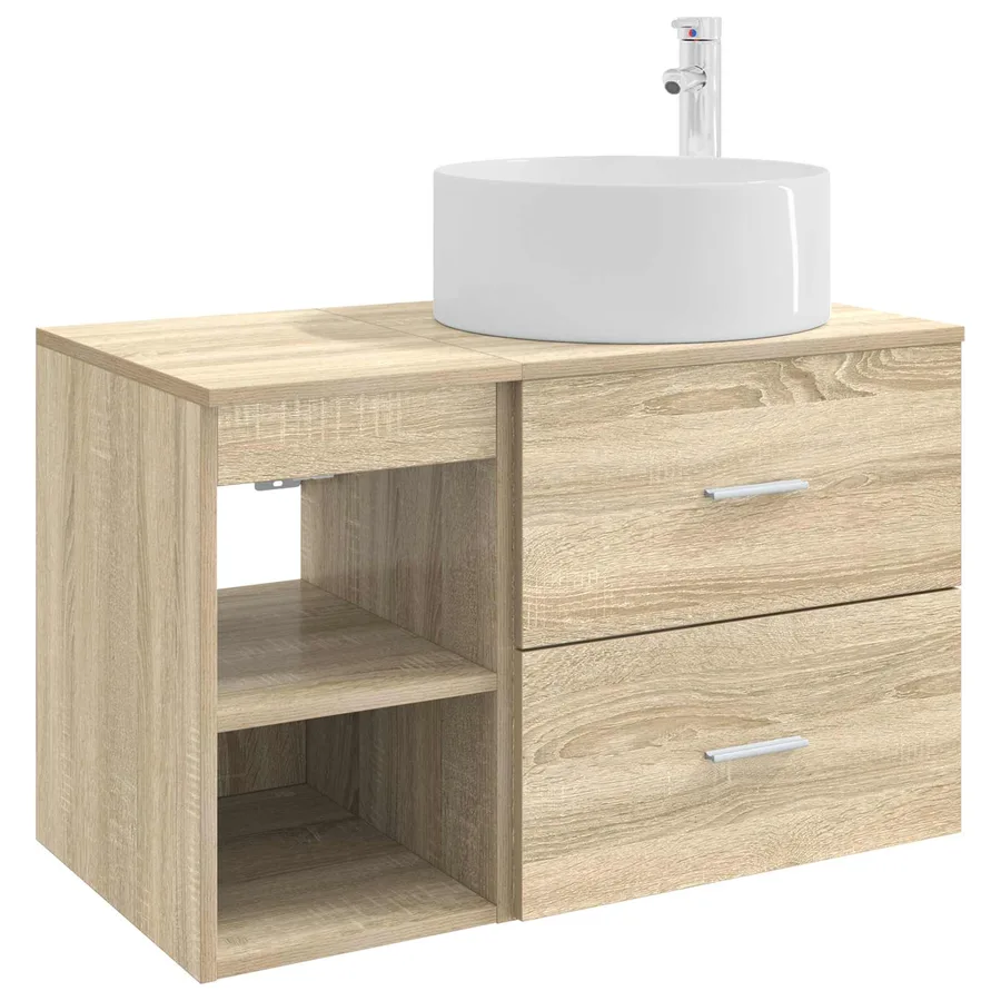 Ensemble de mobilier de salle de bain 2 pcs Chêne Sonoma - 2