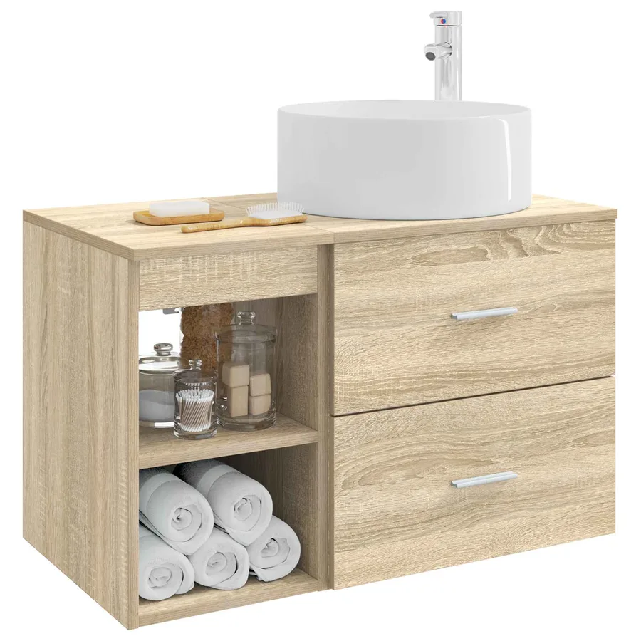 Ensemble de mobilier de salle de bain 2 pcs Chêne Sonoma - 3