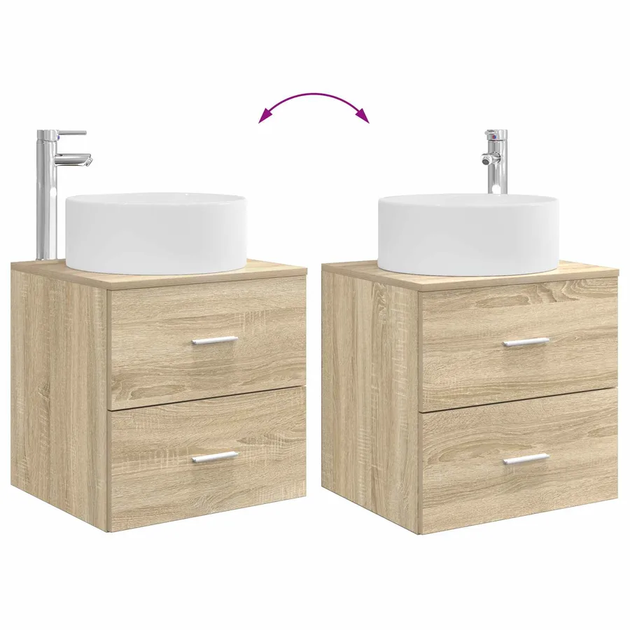 Ensemble de mobilier de salle de bain 2 pcs Chêne Sonoma - 9