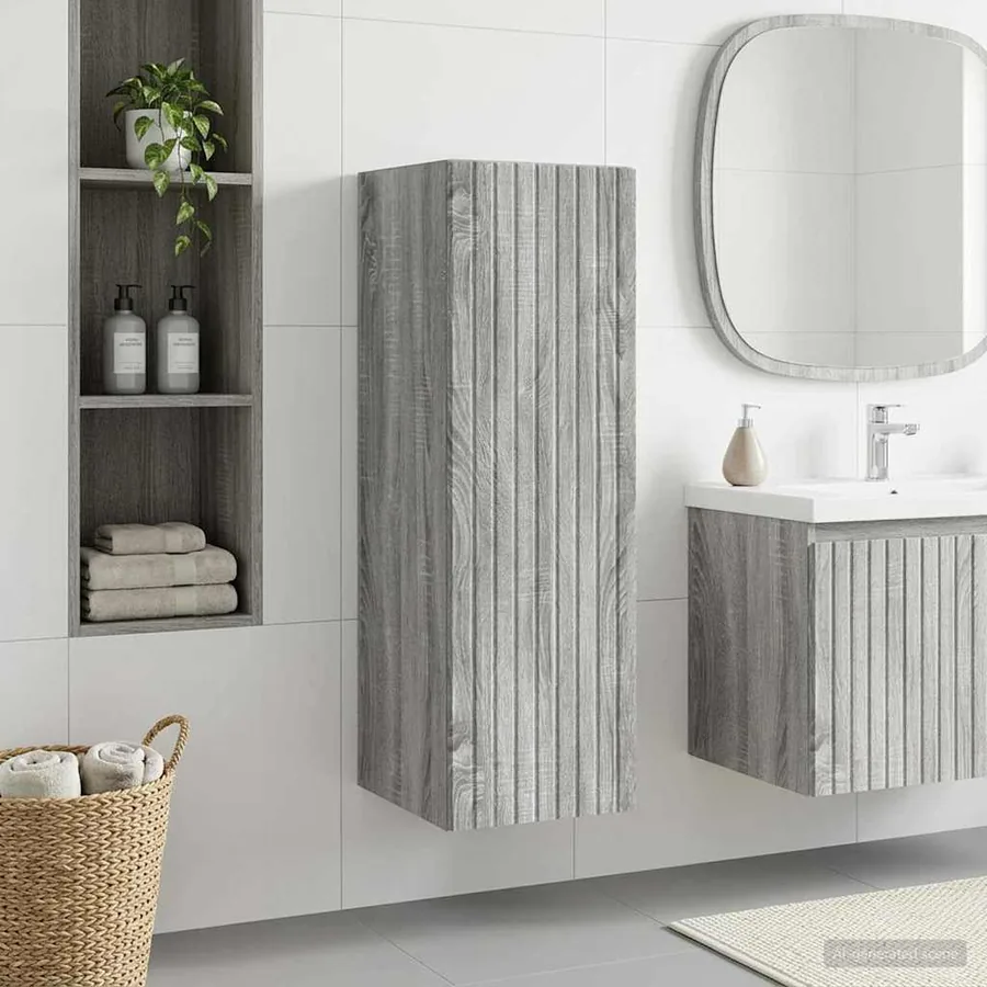 Cabinet de Salle de Bain Mural Sonoma gris 33 x 34,5 x 60 cm
