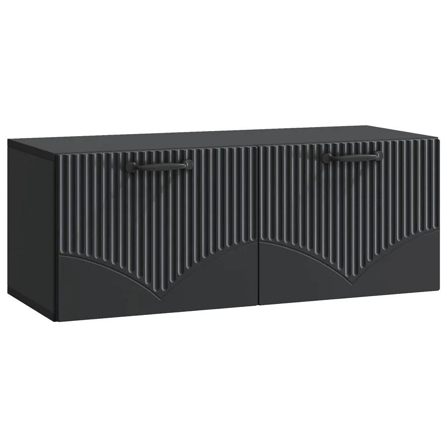 Meuble TV mural Noir 78,5 x 31 x 30 cm Bois d'ingénierie - 2
