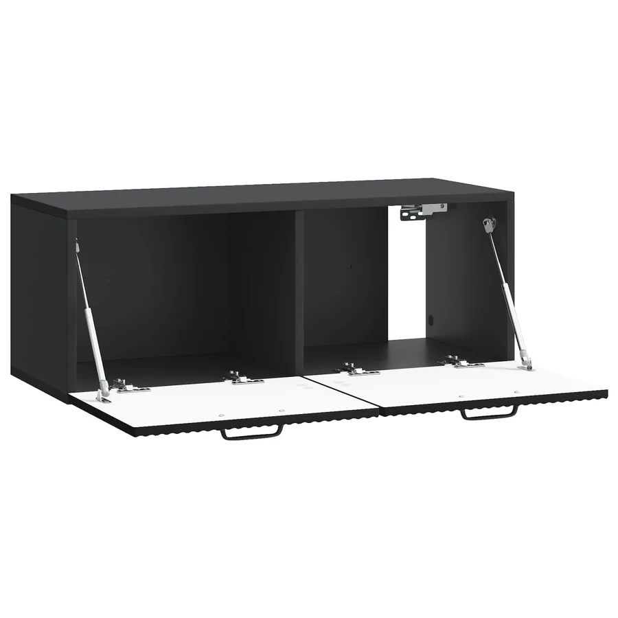 Meuble TV mural Noir 78,5 x 31 x 30 cm Bois d'ingénierie - 5