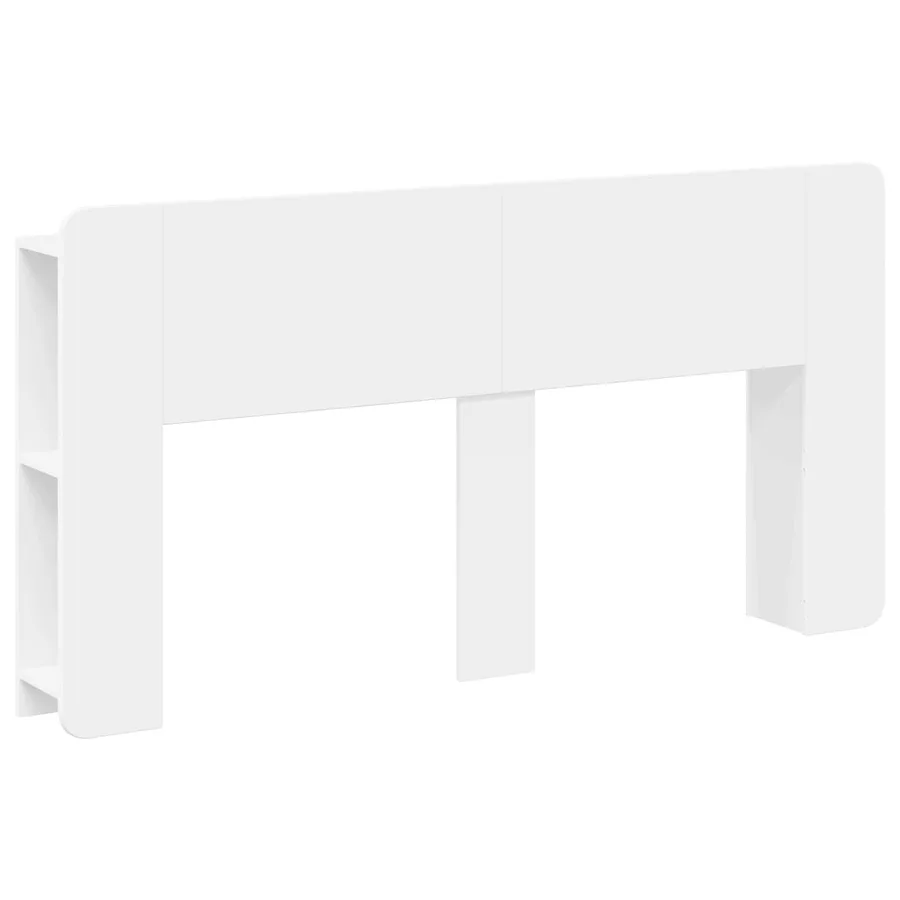 Cabinet de Tête de Lit avec stockage Blanc Bois d'ingénierie - 2