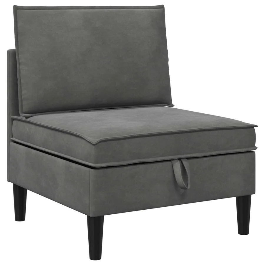 Ensemble de meubles pour le salon 3 pcs Gris foncé Velours - 5