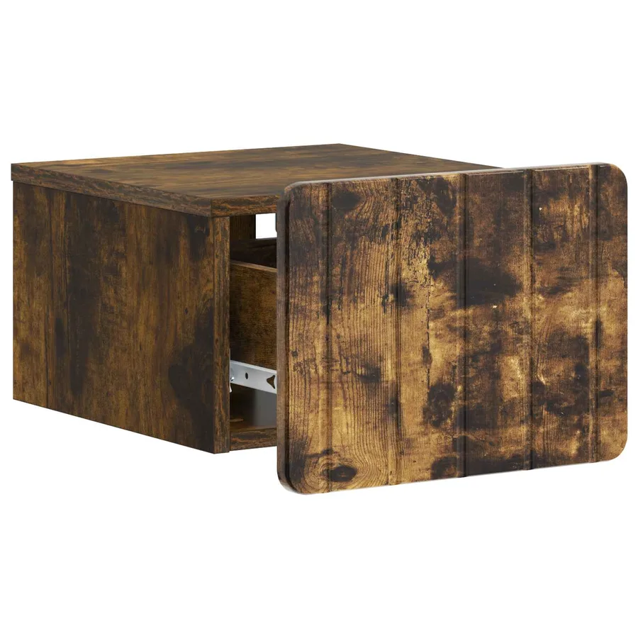 Cabinet de chevet mural 2 pcs Chêne fumé 33 x 34,5 x 24 cm - 6