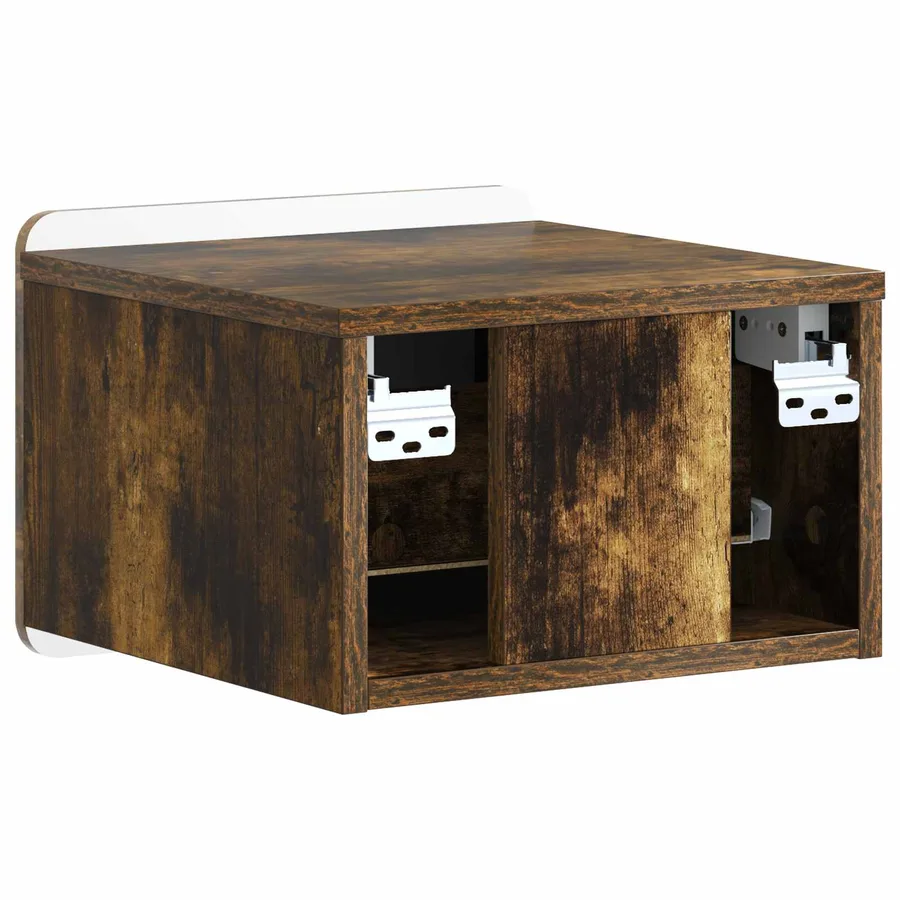Cabinet de chevet mural 2 pcs Chêne fumé 33 x 34,5 x 24 cm - 9