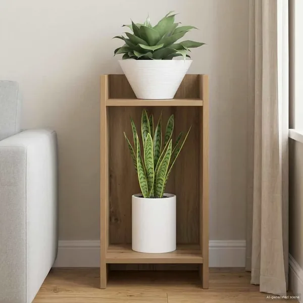 Support de Plante Chêne Artisanal 30 x 30 x 60 cm