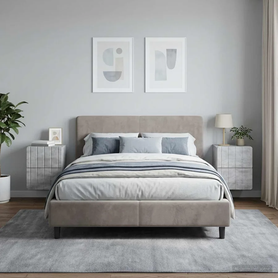 Cabinet de chevet mural 2 pcs Gris béton 33 x 34,5 x 43 cm