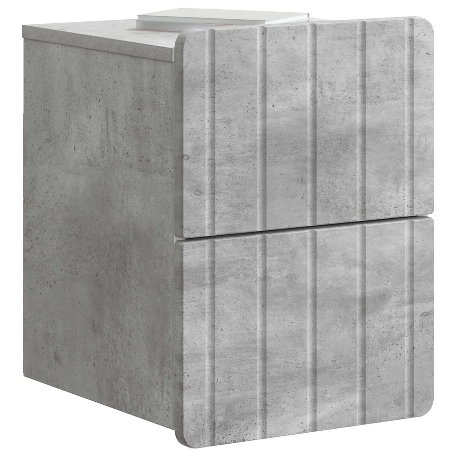 Cabinet de chevet mural 2 pcs Gris béton 33 x 34,5 x 43 cm - 3