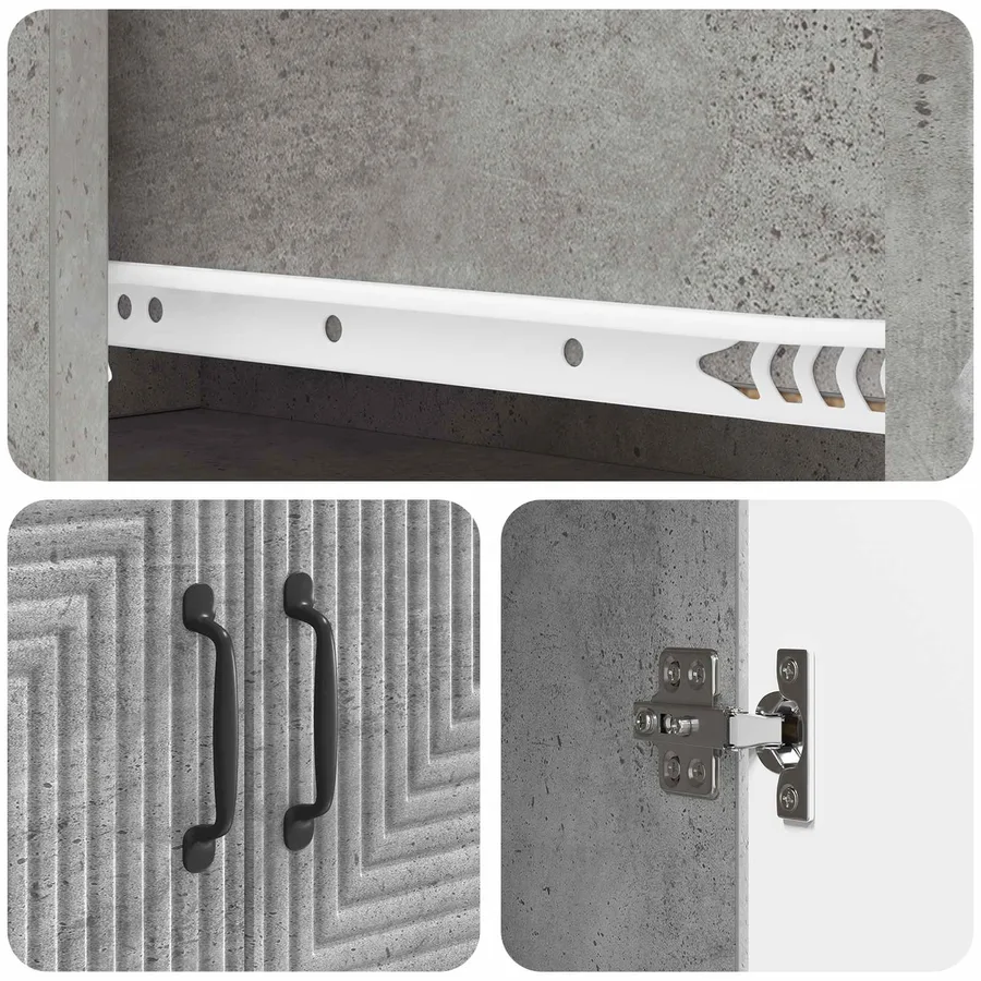 Ensemble de Meubles 2 pcs Gris béton 66 x 34,5 x 90 cm - 8