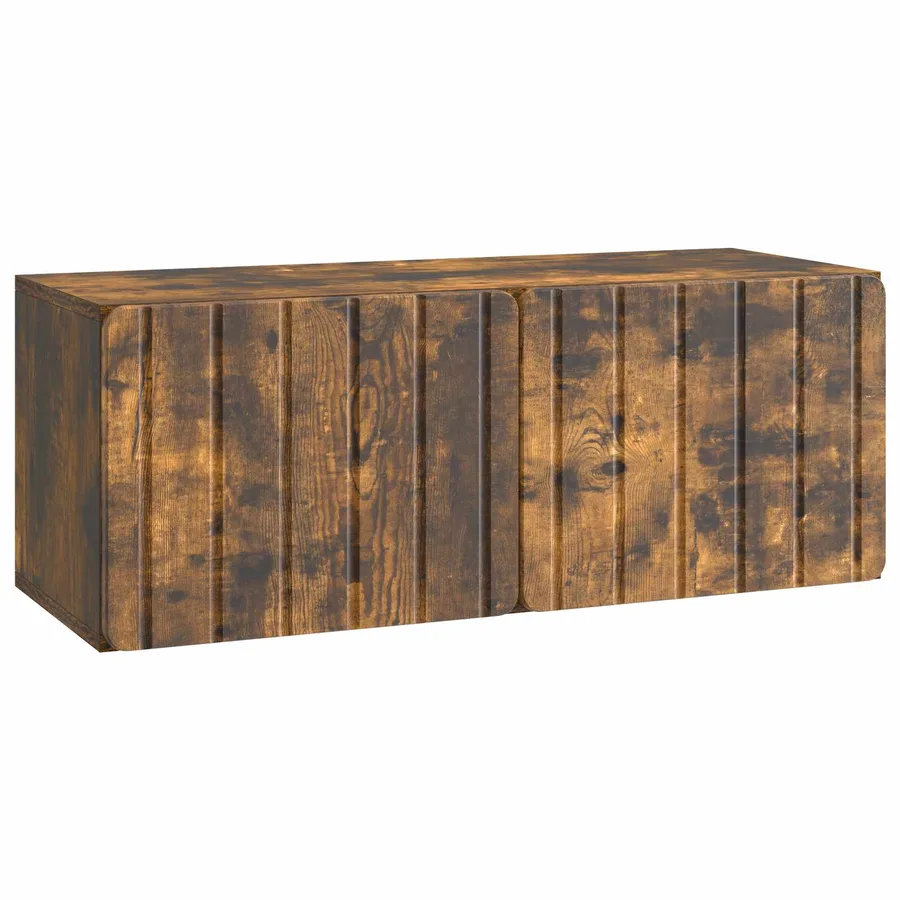 Meuble TV mural 78,5 x 31 x 30 cm Chêne fumé Bois d'ingénierie - 2