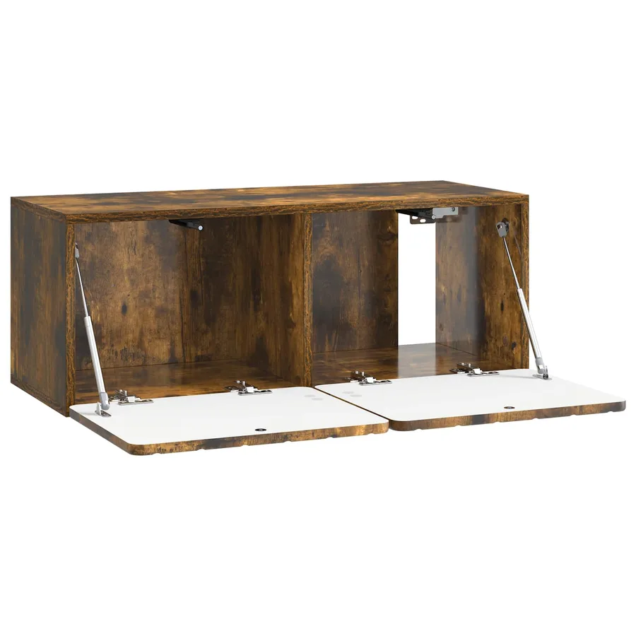 Meuble TV mural 78,5 x 31 x 30 cm Chêne fumé Bois d'ingénierie - 5