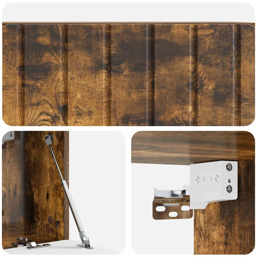 Meuble TV mural 78,5 x 31 x 30 cm Chêne fumé Bois d'ingénierie - 9