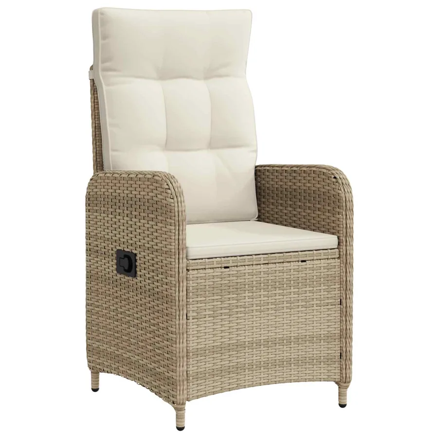 Chaise de jardin inclinable Beige et blanc crème - 2