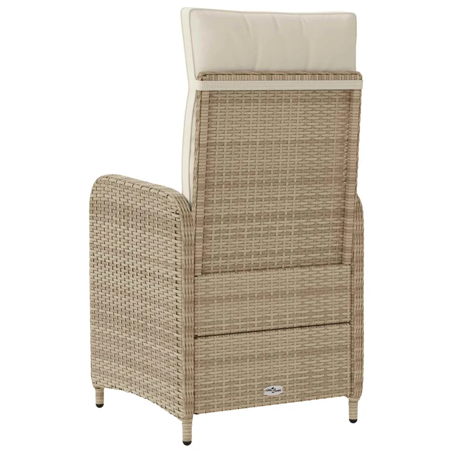Chaise de jardin inclinable Beige et blanc crème - 6