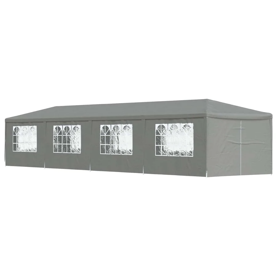 Tente de fête 1200 x 300 x 255 cm Gris clair PE et acier