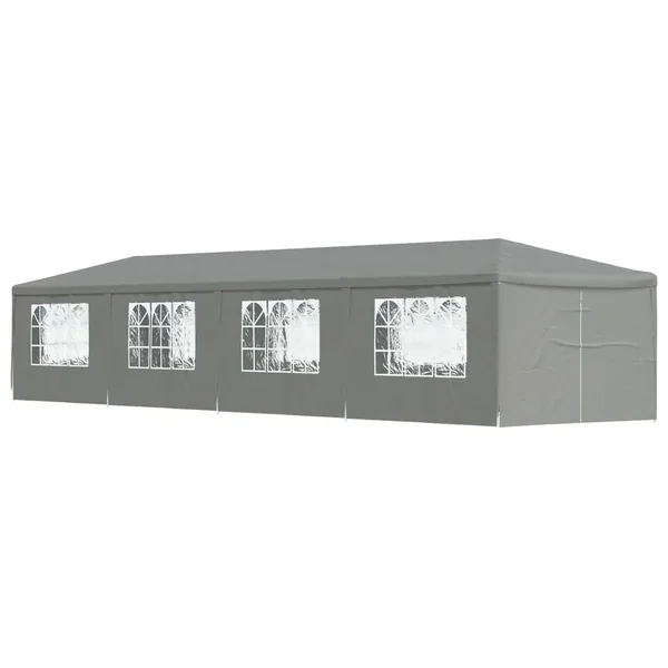 Tente de fête 1200 x 300 x 255 cm Gris clair PE et acier