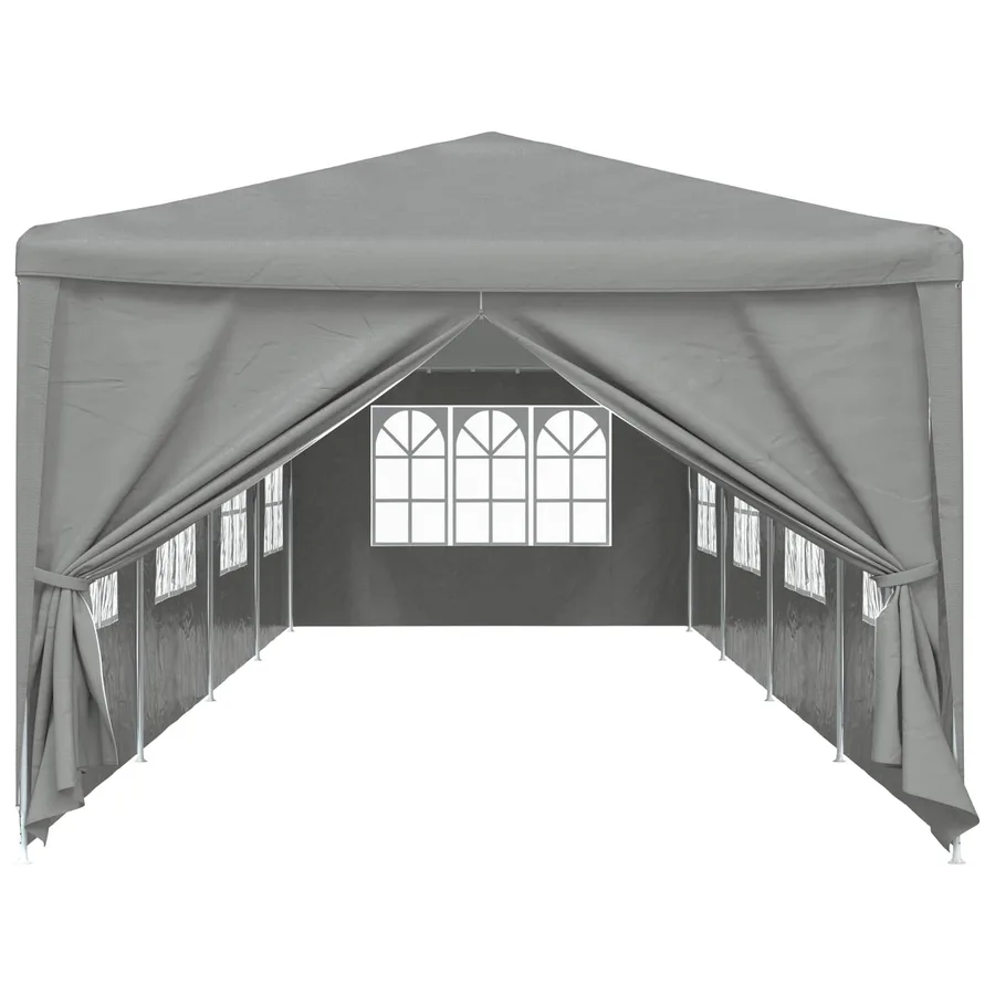 Tente de fête 1200 x 300 x 255 cm Gris clair PE et acier - 2