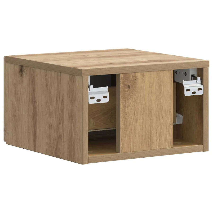 Cabinet de chevet mural Chêne artisanal 34,5 x 33 x 20 cm - 7