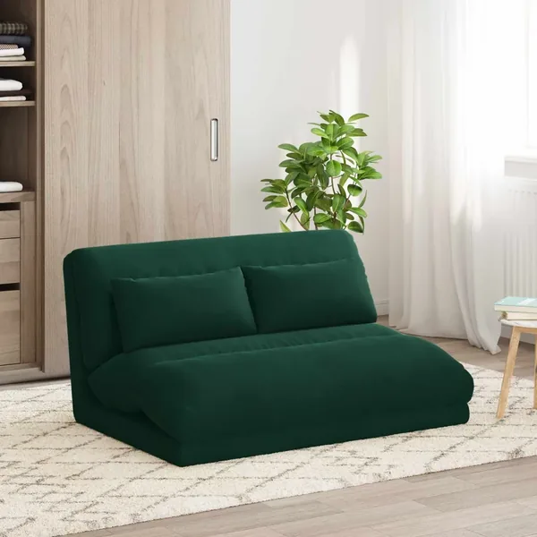Fauteuil de sol ajustable Vert foncé Velours