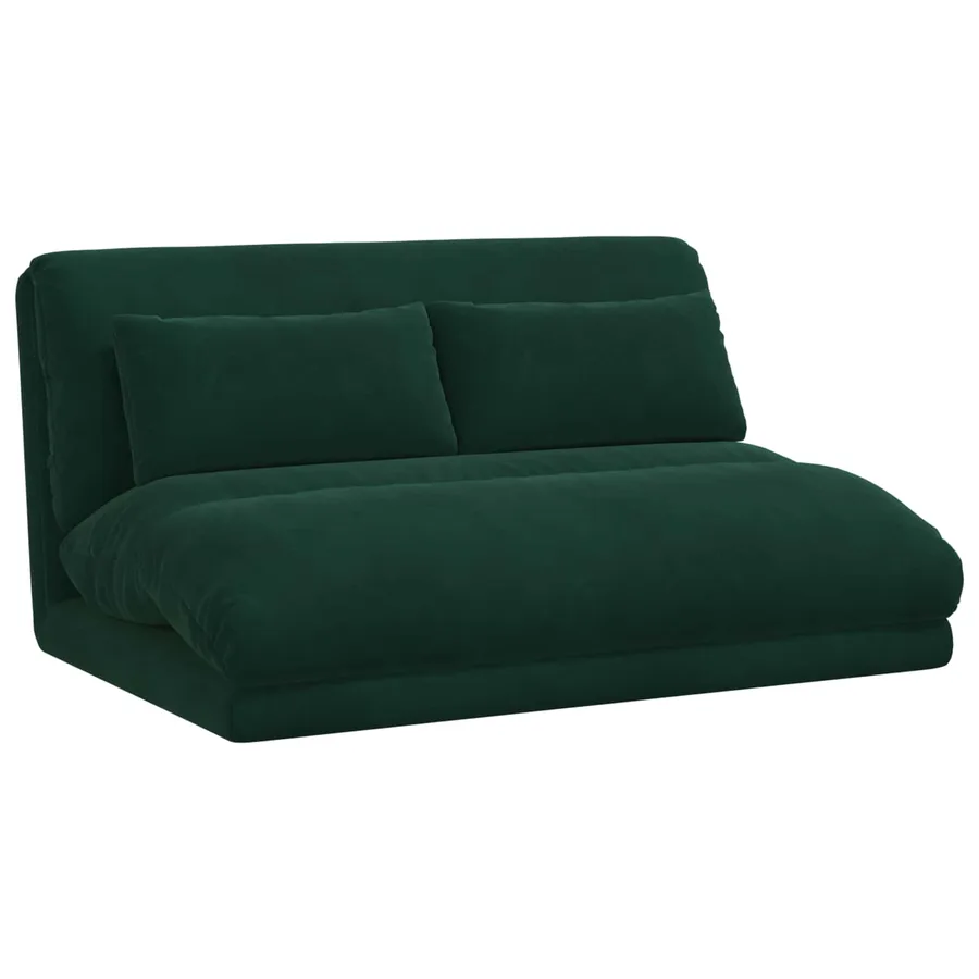 Fauteuil de sol ajustable Vert foncé Velours - 2