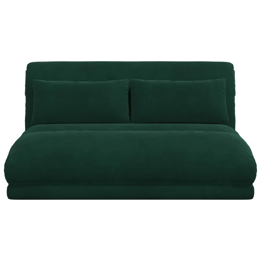 Fauteuil de sol ajustable Vert foncé Velours - 4