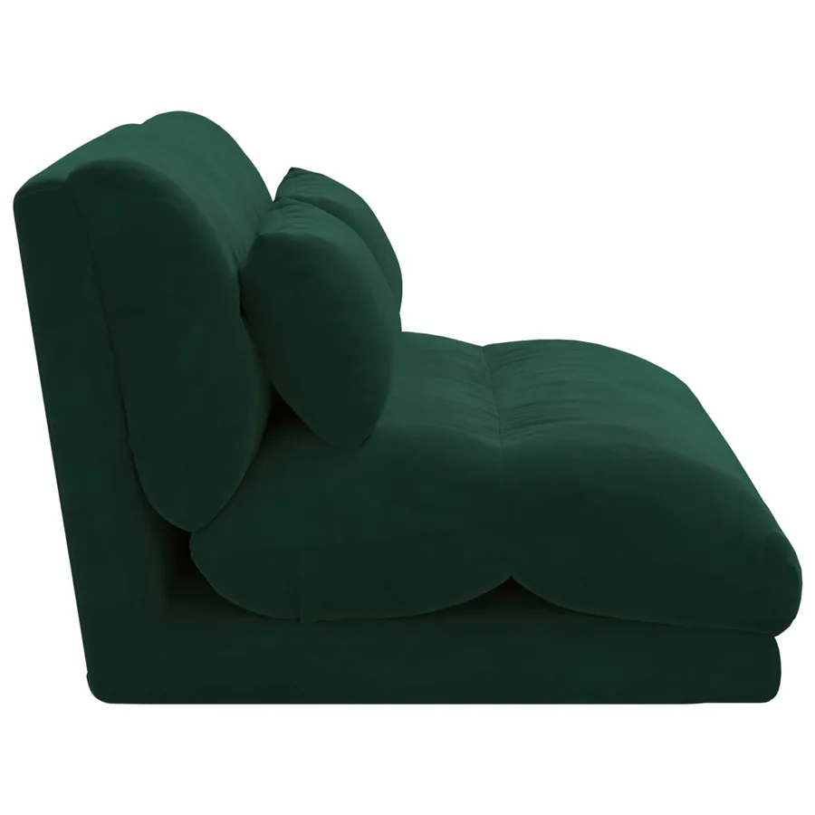 Fauteuil de sol ajustable Vert foncé Velours - 5