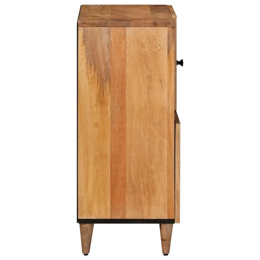 Buffet avec porte Naturel 80 x 33 x 75 cm Bois de mangue massif - 4
