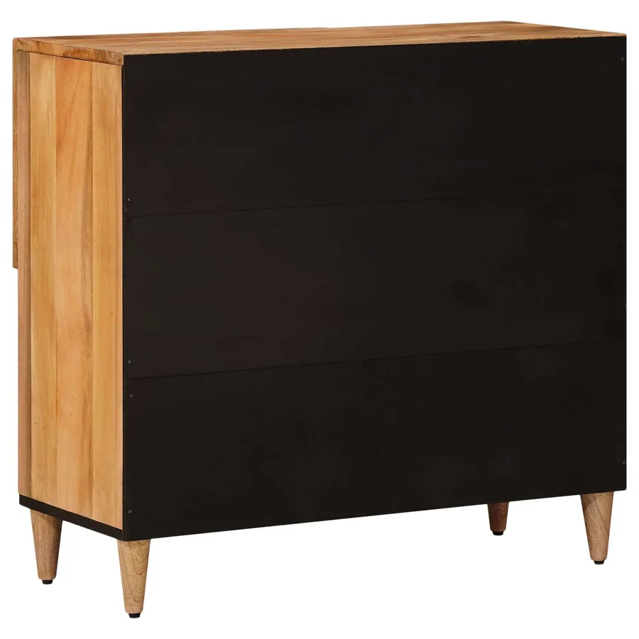 Buffet avec porte Naturel 80 x 33 x 75 cm Bois de mangue massif - 5
