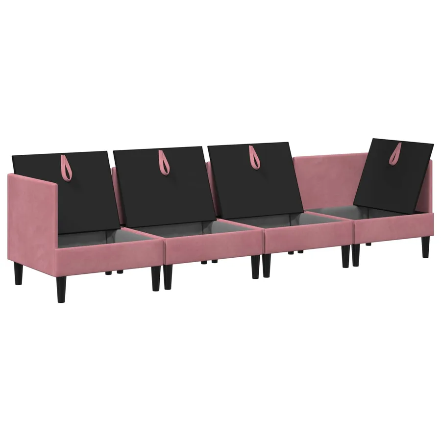 Ensemble de meubles pour le salon 4 pcs Rose Velours - 6