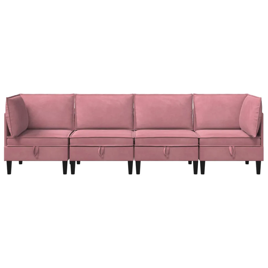 Ensemble de meubles pour le salon 4 pcs Rose Velours - 7